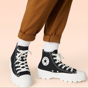 Converse Black and White High-Top Sneakers with Iconic Design